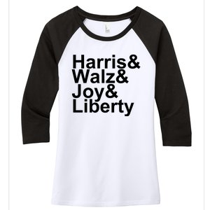 Jason Sudeikis Harris Walz Joy Liberty Women's Tri-Blend 3/4-Sleeve Raglan Shirt