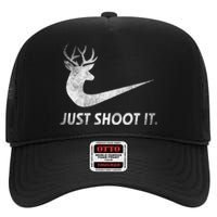 Just Shoot It Funny Deer Hunting High Crown Mesh Back Trucker Hat