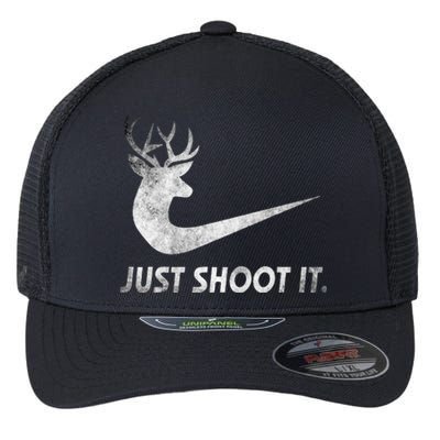 Just Shoot It Funny Deer Hunting Flexfit Unipanel Trucker Cap