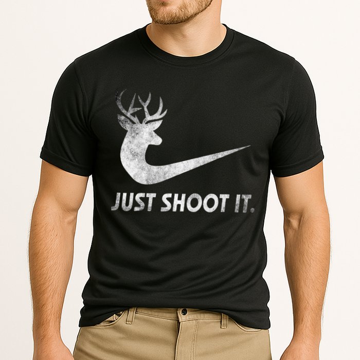 Just Shoot It Funny Deer Hunting Cooling Performance Crew T-Shirt