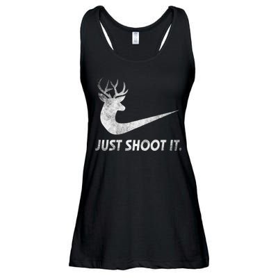 Just Shoot It Funny Deer Hunting Ladies Essential Flowy Tank
