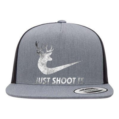 Just Shoot It Funny Deer Hunting Flat Bill Trucker Hat