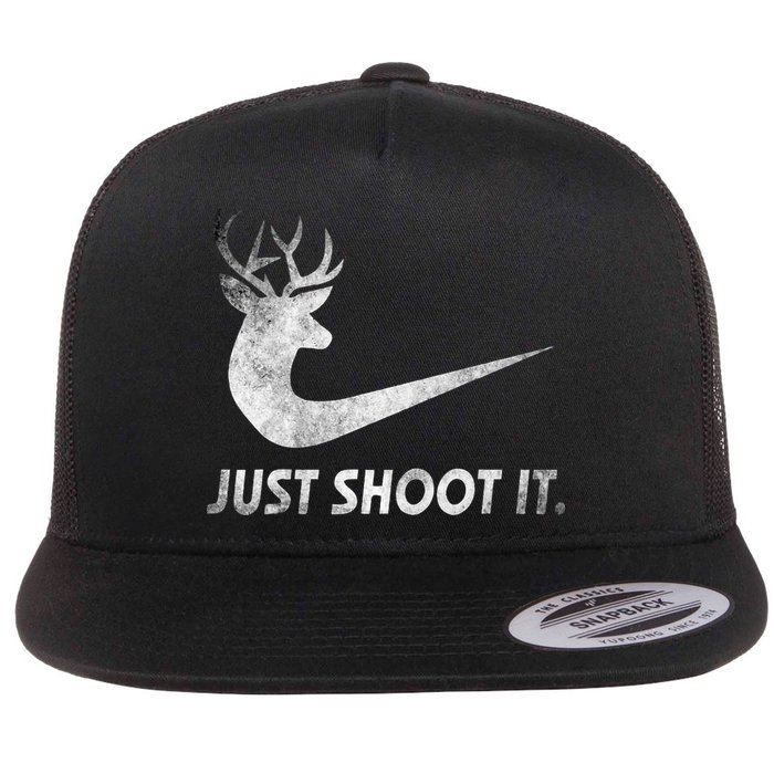 Just Shoot It Funny Deer Hunting Flat Bill Trucker Hat
