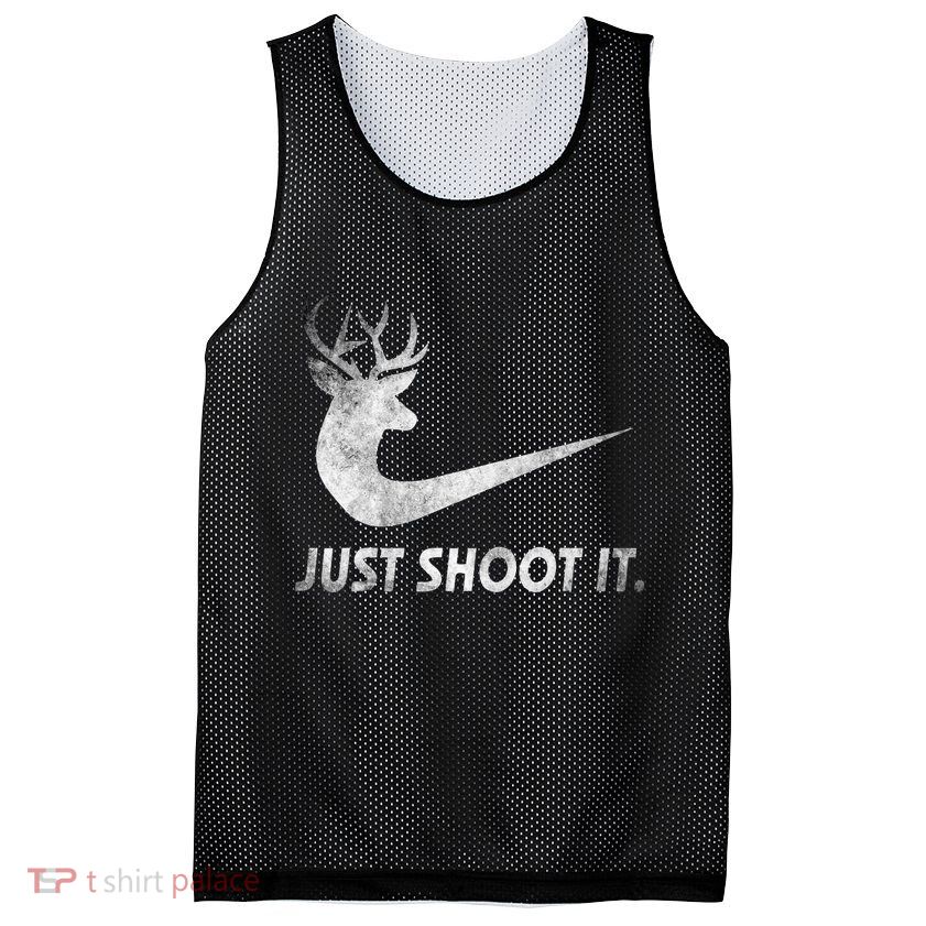 Just Shoot It Funny Deer Hunting Mesh Reversible Basketball Jersey Tank