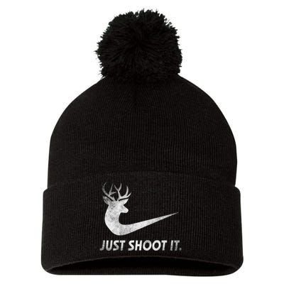 Just Shoot It Funny Deer Hunting Pom Pom 12in Knit Beanie