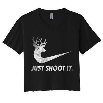 Just Shoot It Funny Deer Hunting Crop Top