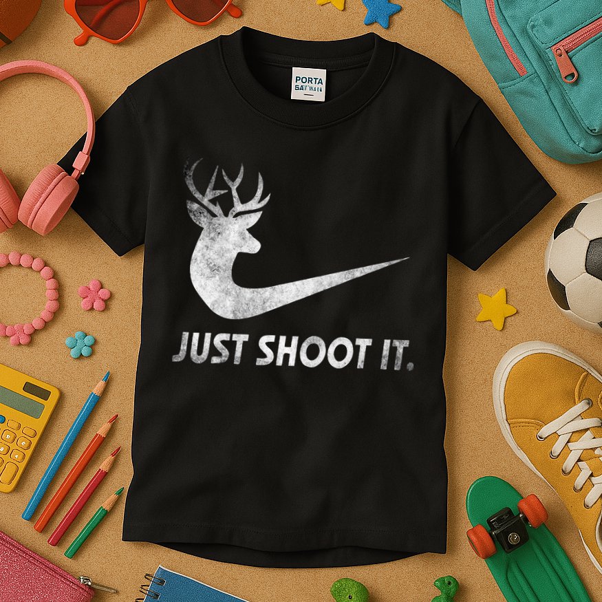 Just Shoot It Funny Deer Hunting Kids T-Shirt