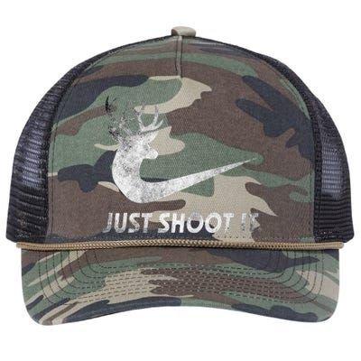 Just Shoot It Funny Deer Hunting Retro Rope Trucker Hat Cap