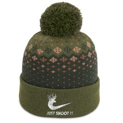 Just Shoot It Funny Deer Hunting The Baniff Cuffed Pom Beanie