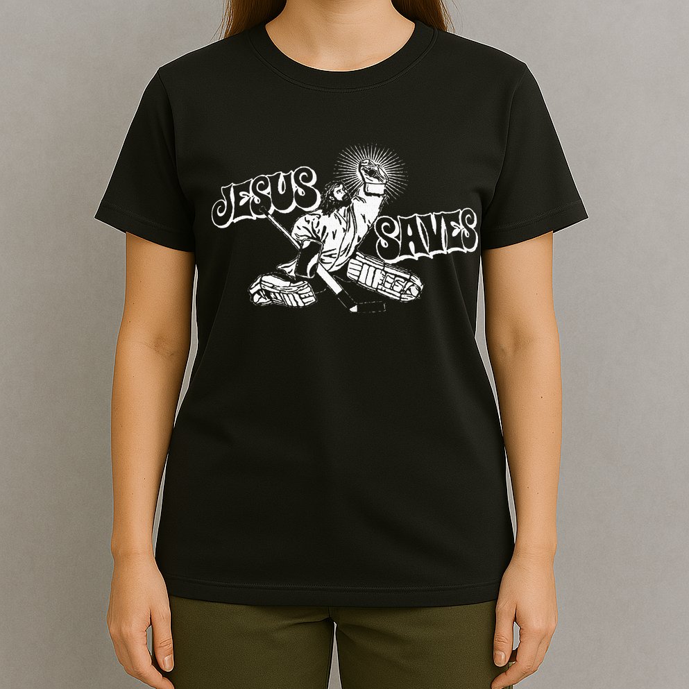 Jesus Saves Ice Hockey T-Shirt