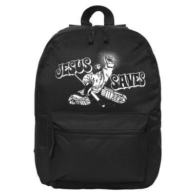 Jesus Saves Ice Hockey 16 in Basic Backpack