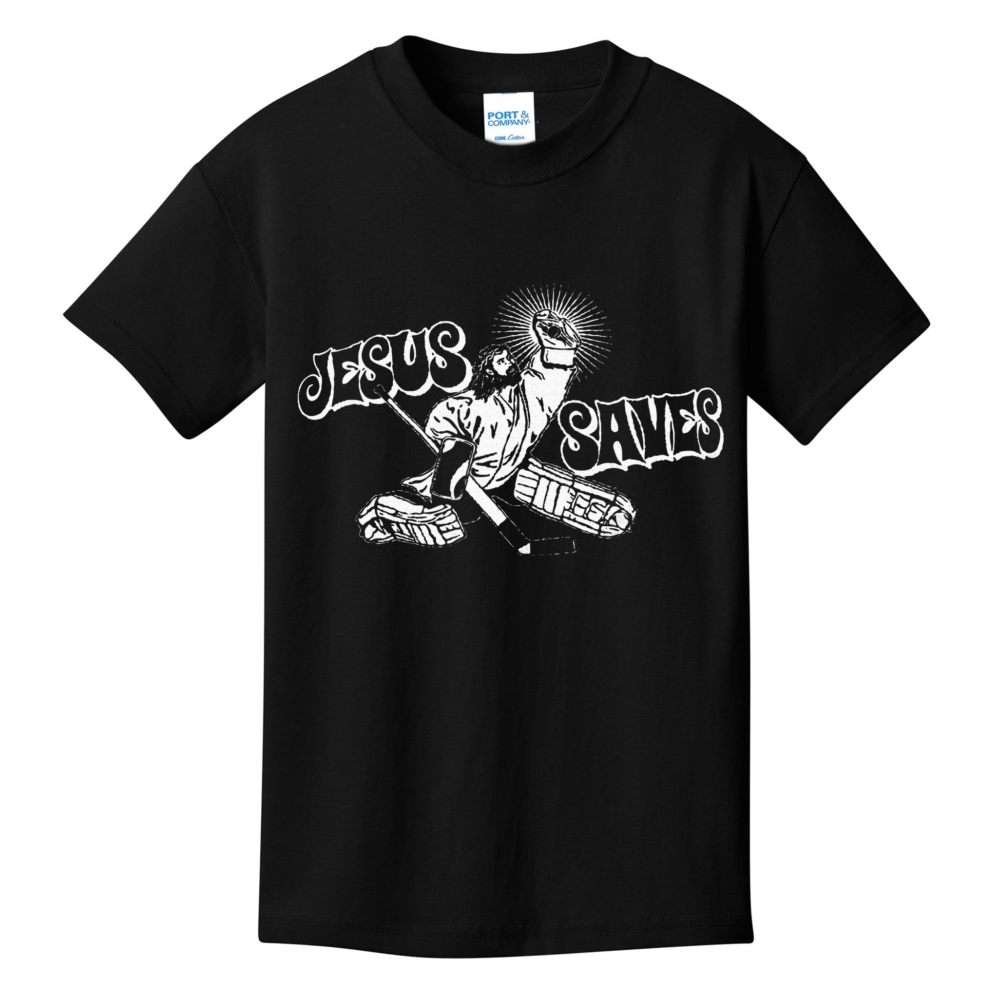 Jesus Saves Ice Hockey Kids T-Shirt