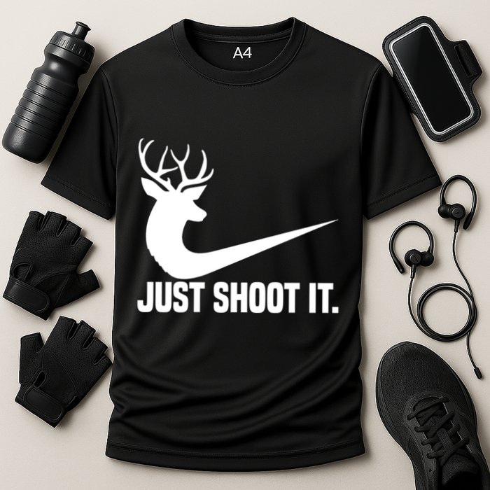 Just Shoot It Funny Deer Hunting Xmas HunterS Humor Gift Cooling Performance Crew T-Shirt