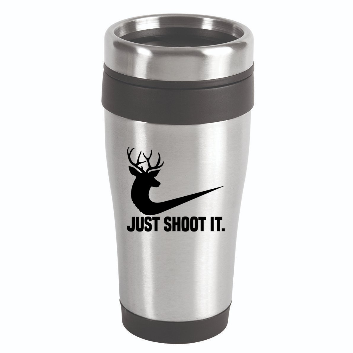 Just Shoot It Funny Deer Hunting Xmas HunterS Humor Gift 16oz Travel Tumbler