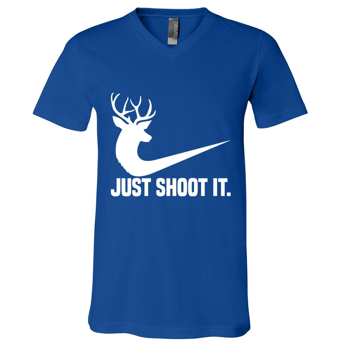 Just Shoot It Funny Deer Hunting Xmas HunterS Humor Gift V-Neck T-Shirt