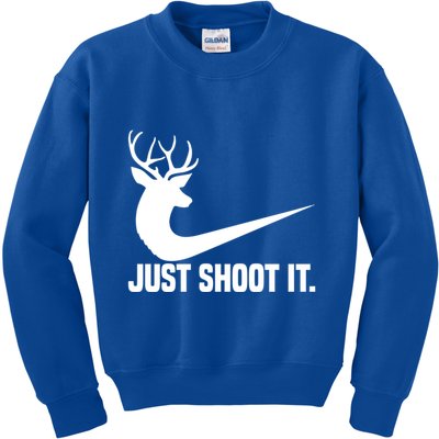 Just Shoot It Funny Deer Hunting Xmas HunterS Humor Gift Kids Sweatshirt