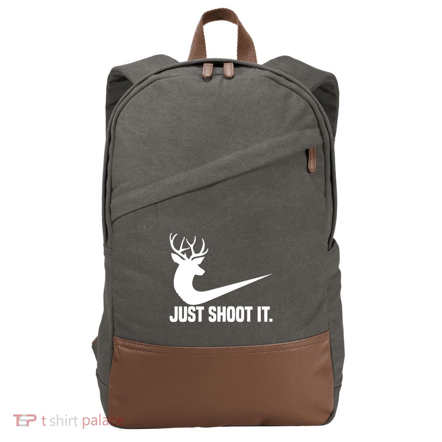 Just Shoot It Funny Deer Hunting Xmas HunterS Humor Gift Cotton Canvas Backpack