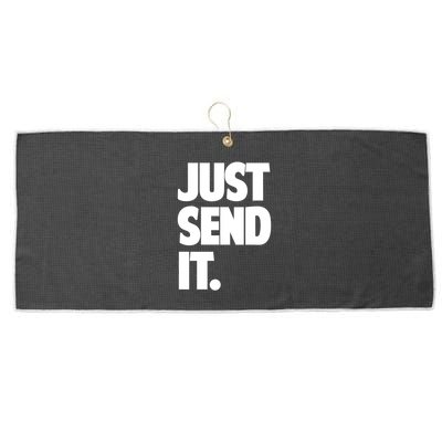 Just Send It. Funny Saying Large Microfiber Waffle Golf Towel