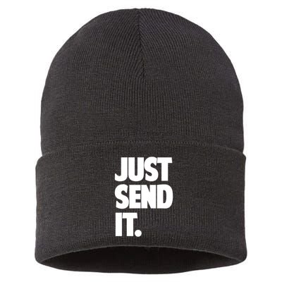 Just Send It. Funny Saying Sustainable Knit Beanie