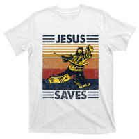 Jesus Saves Ice Hockey Goalie Sport Religious Christian Gift T-Shirt