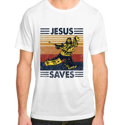 Jesus Saves Ice Hockey Goalie Sport Religious Christian Gift Adult ChromaSoft Performance T-Shirt