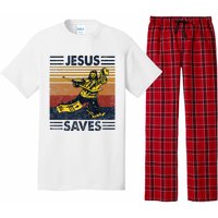 Jesus Saves Ice Hockey Goalie Sport Religious Christian Gift Pajama Set