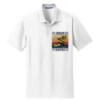 Jesus Saves Ice Hockey Goalie Sport Religious Christian Gift Dry Zone Grid Polo