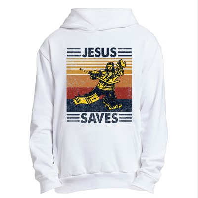 Jesus Saves Ice Hockey Goalie Sport Religious Christian Gift Urban Pullover Hoodie