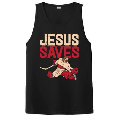 Jesus Saves Ice Hockey Goalie Sport Religious Christian Gift Great Gift PosiCharge Competitor Tank