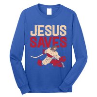 Jesus Saves Ice Hockey Goalie Sport Religious Christian Gift Great Gift Long Sleeve Shirt