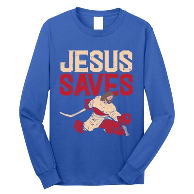 Jesus Saves Ice Hockey Goalie Sport Religious Christian Gift Great Gift Long Sleeve Shirt