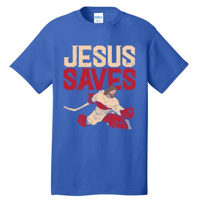 Jesus Saves Ice Hockey Goalie Sport Religious Christian Gift Great Gift Tall T-Shirt