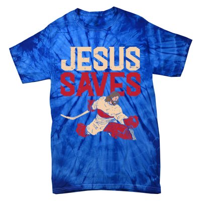 Jesus Saves Ice Hockey Goalie Sport Religious Christian Gift Great Gift Tie-Dye T-Shirt