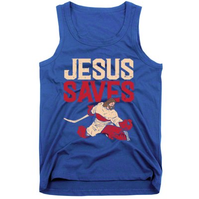 Jesus Saves Ice Hockey Goalie Sport Religious Christian Gift Great Gift Tank Top