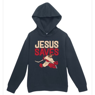 Jesus Saves Ice Hockey Goalie Sport Religious Christian Gift Great Gift Urban Pullover Hoodie