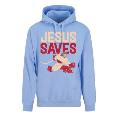 Jesus Saves Ice Hockey Goalie Sport Religious Christian Gift Great Gift Unisex Surf Hoodie