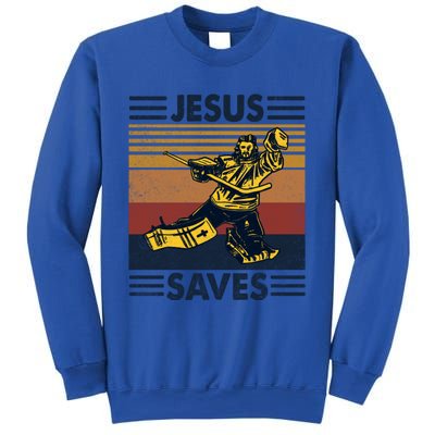 Jesus Saves Ice Hockey Goalie Sport Religious Christian Gift Meaningful Gift Sweatshirt