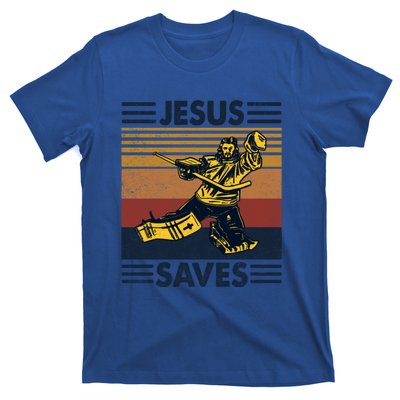 Jesus Saves Ice Hockey Goalie Sport Religious Christian Gift Meaningful Gift T-Shirt