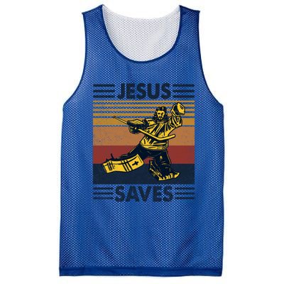 Jesus Saves Ice Hockey Goalie Sport Religious Christian Gift Meaningful Gift Mesh Reversible Basketball Jersey Tank