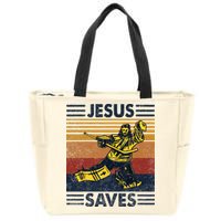 Jesus Saves Ice Hockey Goalie Sport Religious Christian Gift Zip Tote Bag