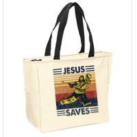 Jesus Saves Ice Hockey Goalie Sport Religious Christian Gift Zip Tote Bag