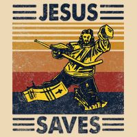 Jesus Saves Ice Hockey Goalie Sport Religious Christian Gift Zip Tote Bag