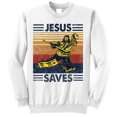 Jesus Saves Ice Hockey Goalie Sport Religious Christian Gift Sweatshirt