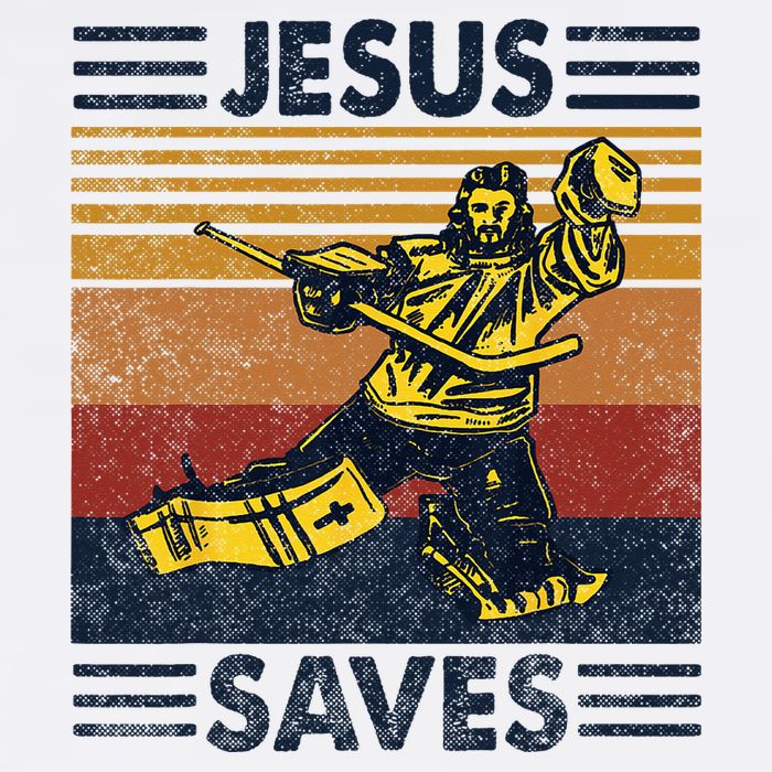 Jesus Saves Ice Hockey Goalie Sport Religious Christian Gift Flat Bill Trucker Hat
