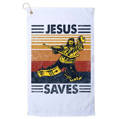 Jesus Saves Ice Hockey Goalie Sport Religious Christian Gift Golf Towel