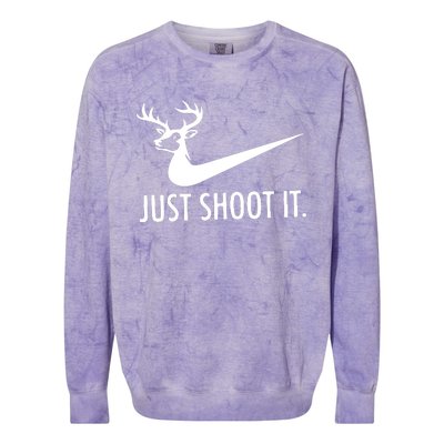 Just Shoot It Deer Hunting Colorblast Crewneck Sweatshirt