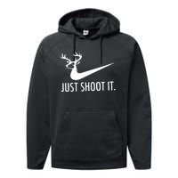 Just Shoot It Deer Hunting Performance Fleece Hoodie