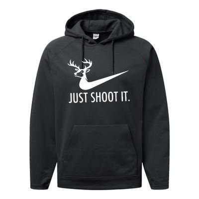 Just Shoot It Deer Hunting Performance Fleece Hoodie