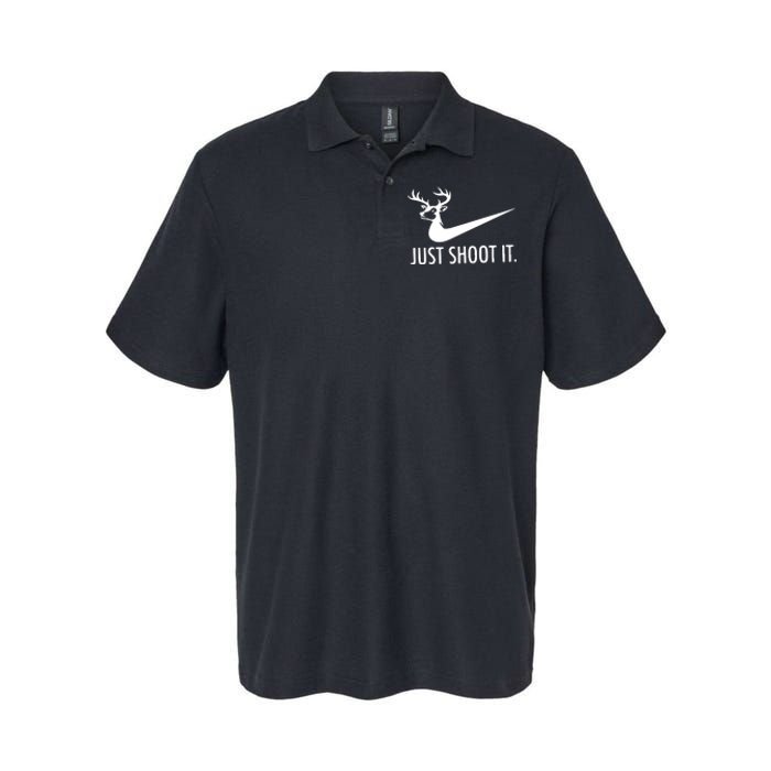 Just Shoot It Deer Hunting Softstyle Adult Sport Polo