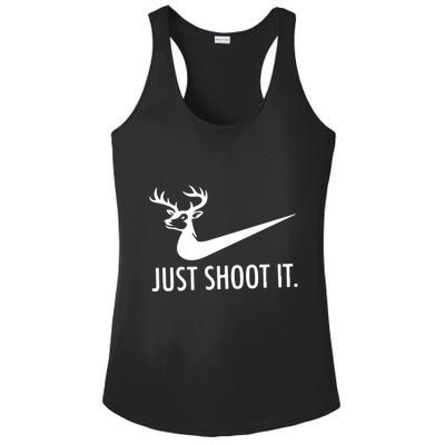 Just Shoot It Deer Hunting Ladies PosiCharge Competitor Racerback Tank